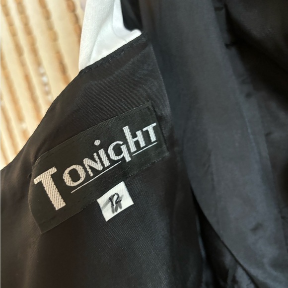 Vintage 90s Black White Collard Beaded Hollywood Glam Pinup Maxi Formal Dress 12 - Picture 5 of 7